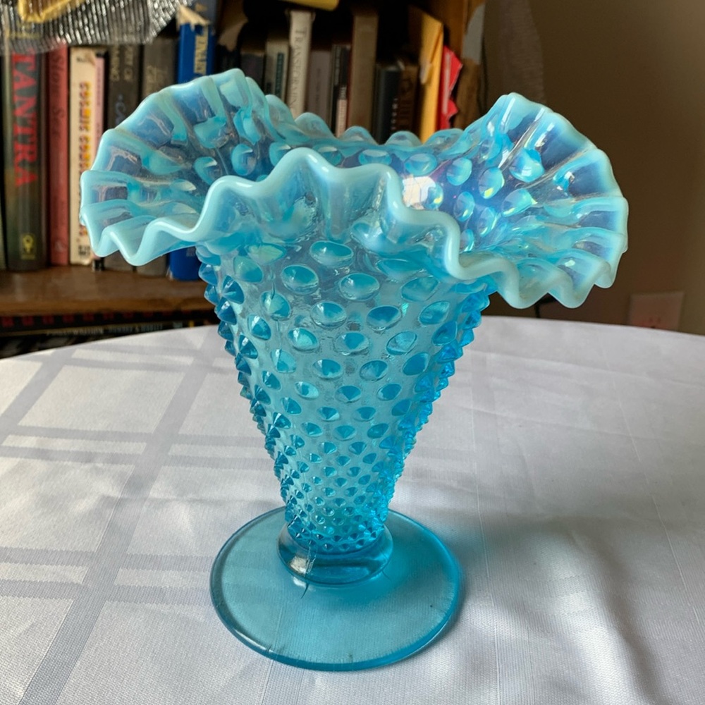 Fenton Fluted Hobnob Vase 7 3/4” Tall
